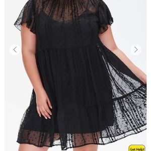 Like new Ruffle-Trim Lace Dress forever 21 plus